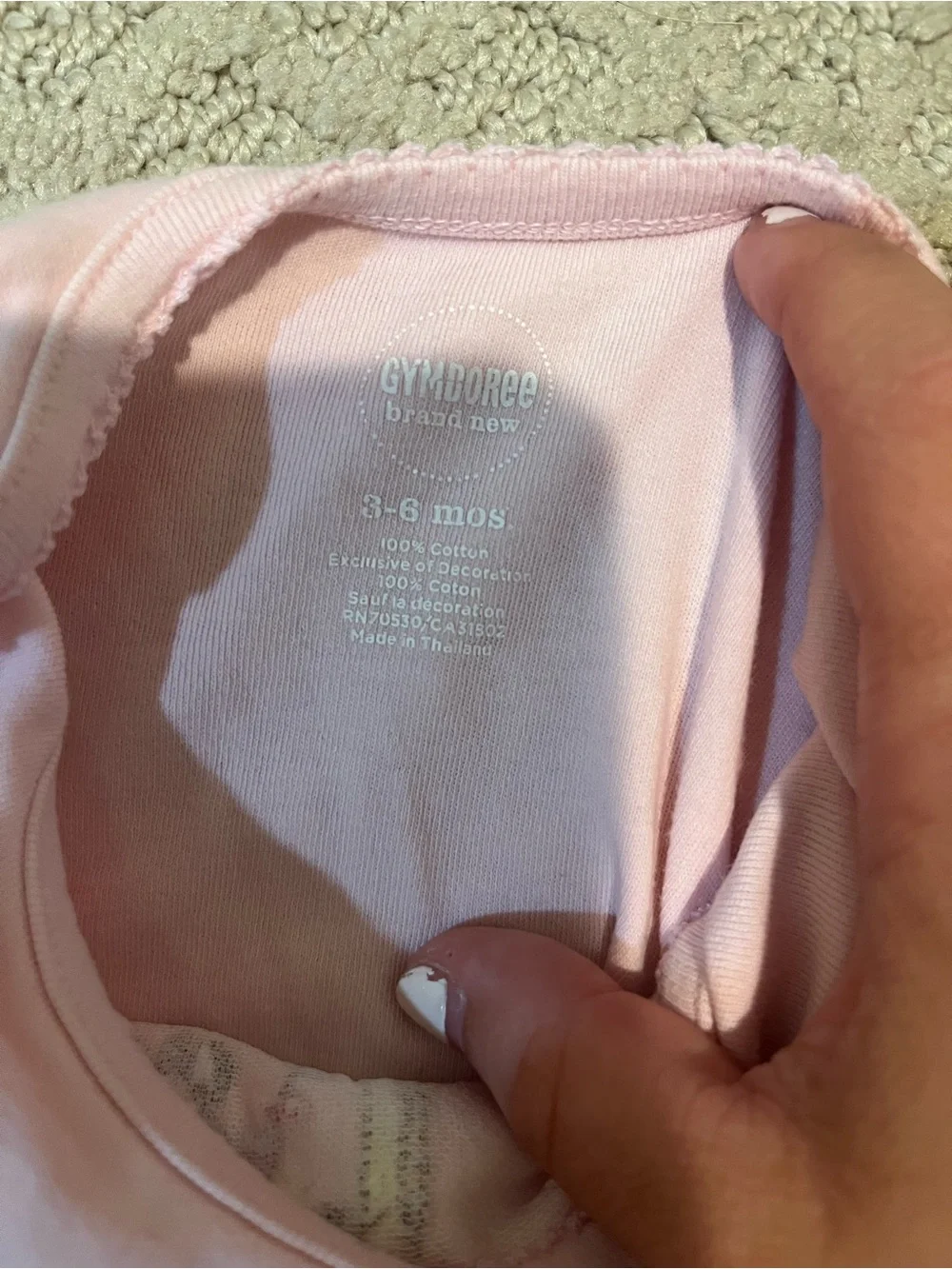 Gymboree Light Pink Footie One-Piece with Giraffe and Zebra Motif